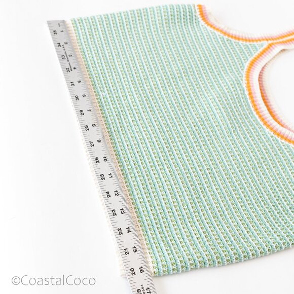 Hem & Thread Knit Tank Top M Crochet Wool Polyester Retro Festival Beach Resort - Picture 9 of 11